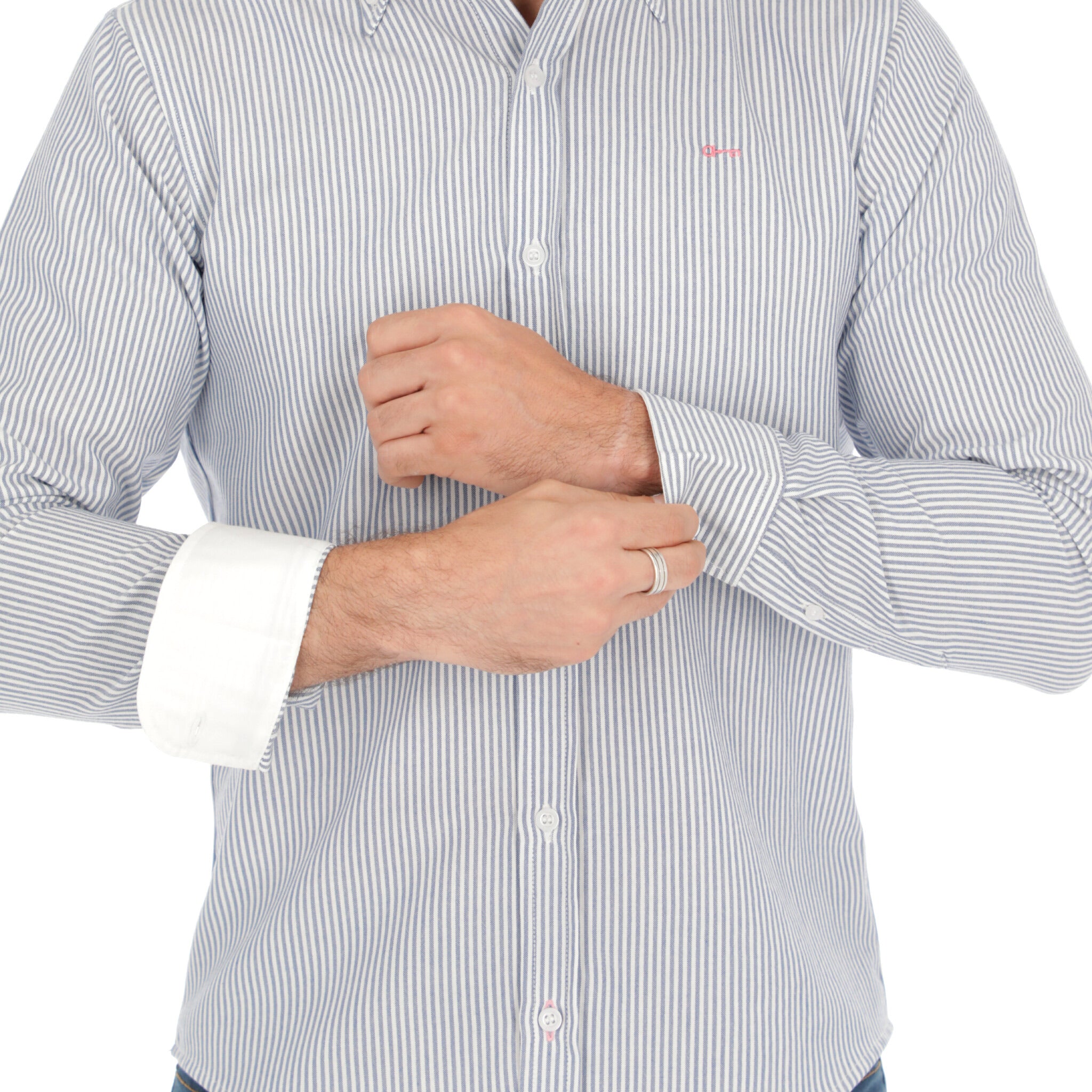 Rayas Azul Cielo Tejido Oxford