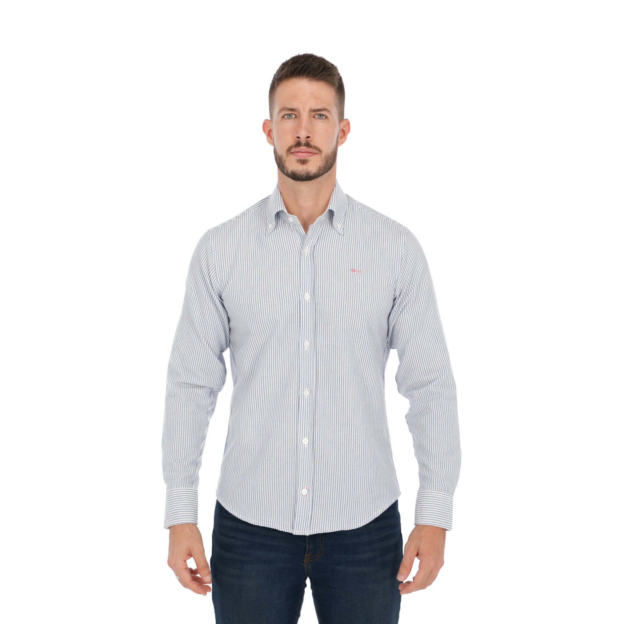 Rayas Azul Cielo Tejido Oxford