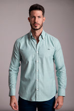 Camisa Oxford Ligero Verde con Contrastes