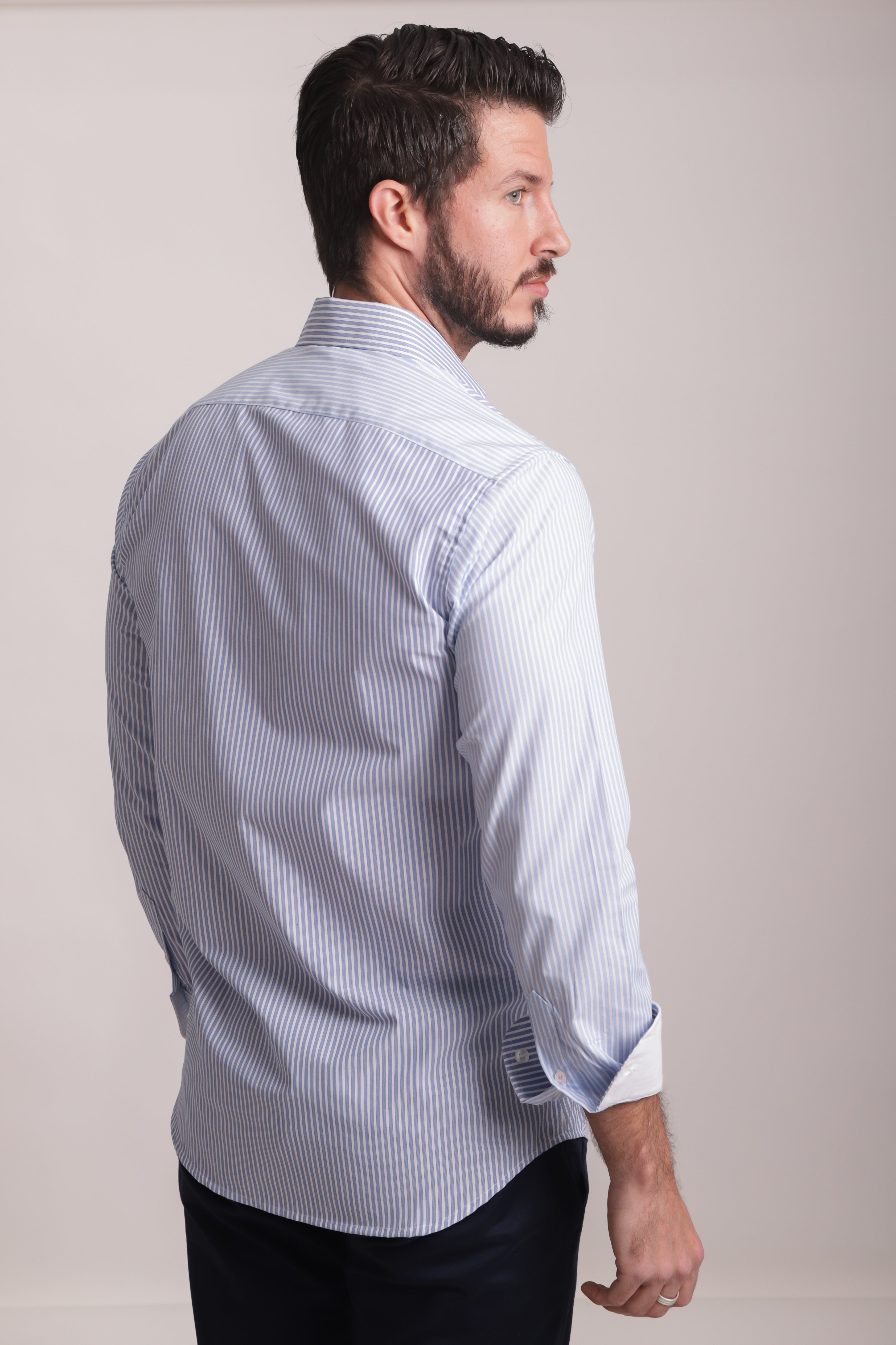 Camisa Disruptive Rayas Cielo y Marino