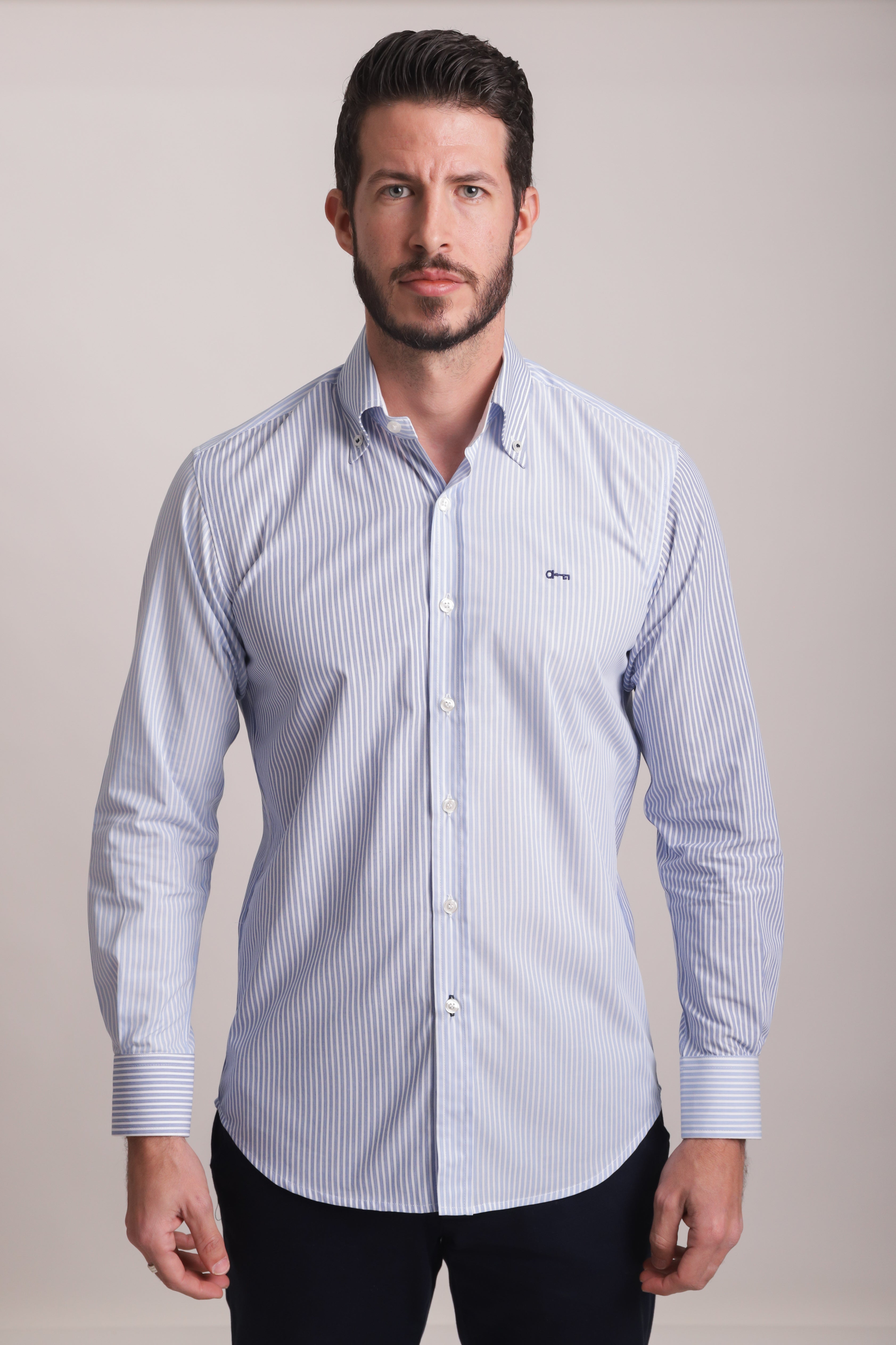 Camisa Disruptive Rayas Cielo y Marino