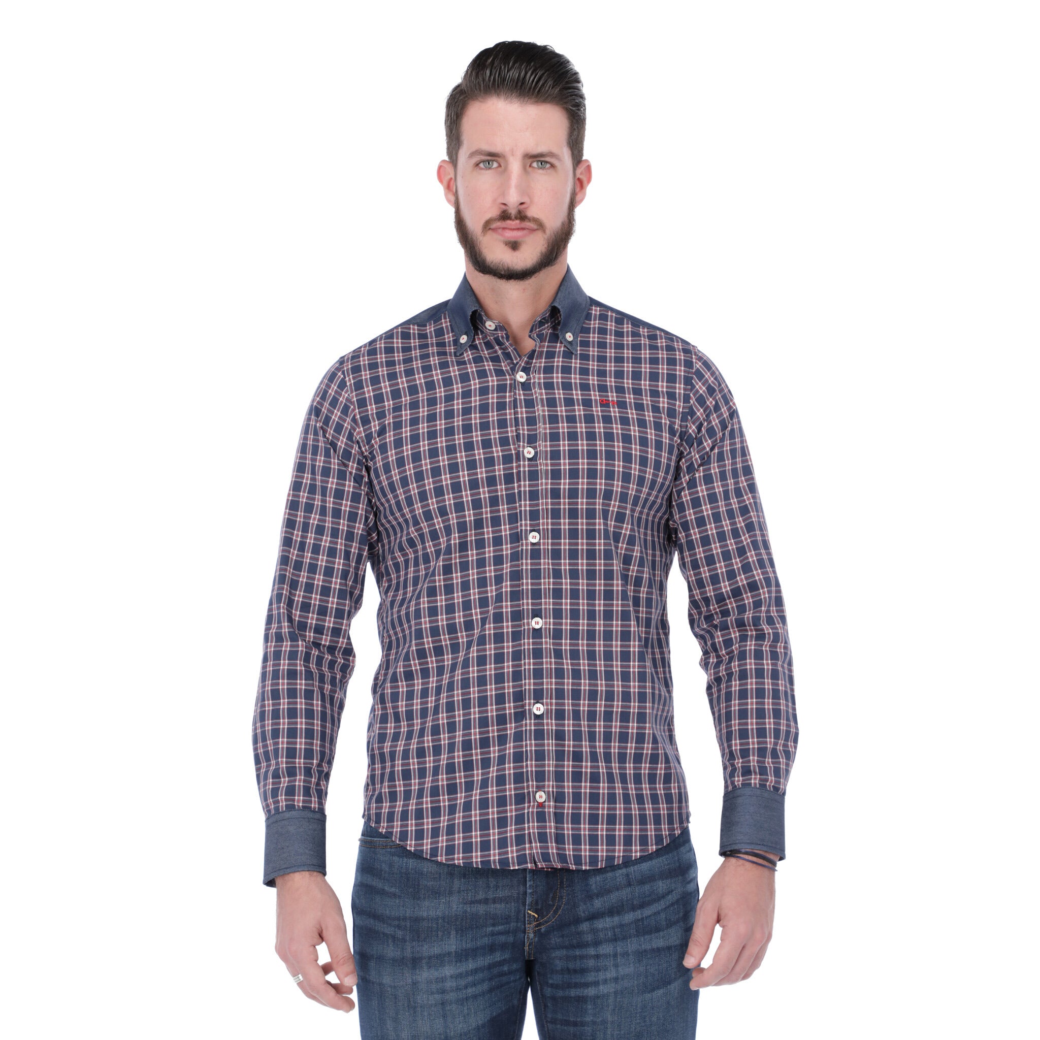 Camisa Cuadro con Mezclilla