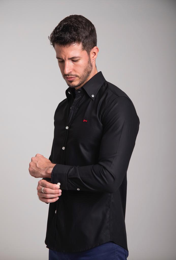 Camisa Negra Popelin