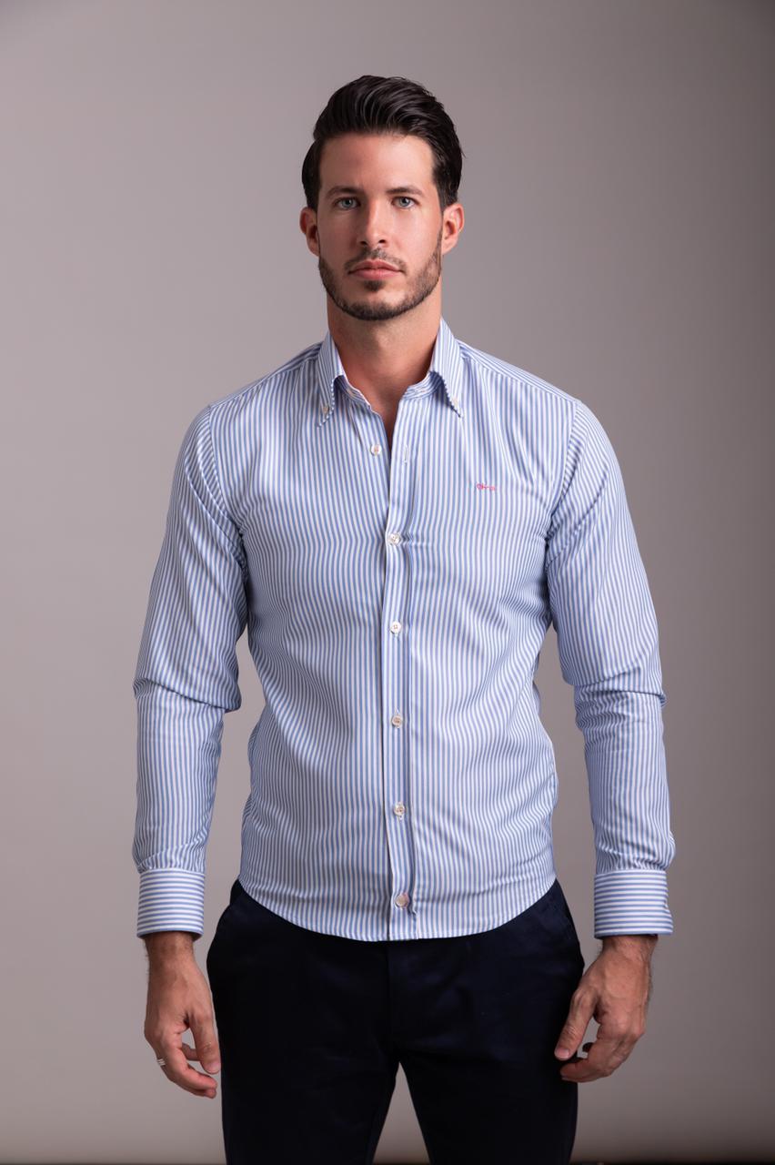 Camisa Rayas Cielo
