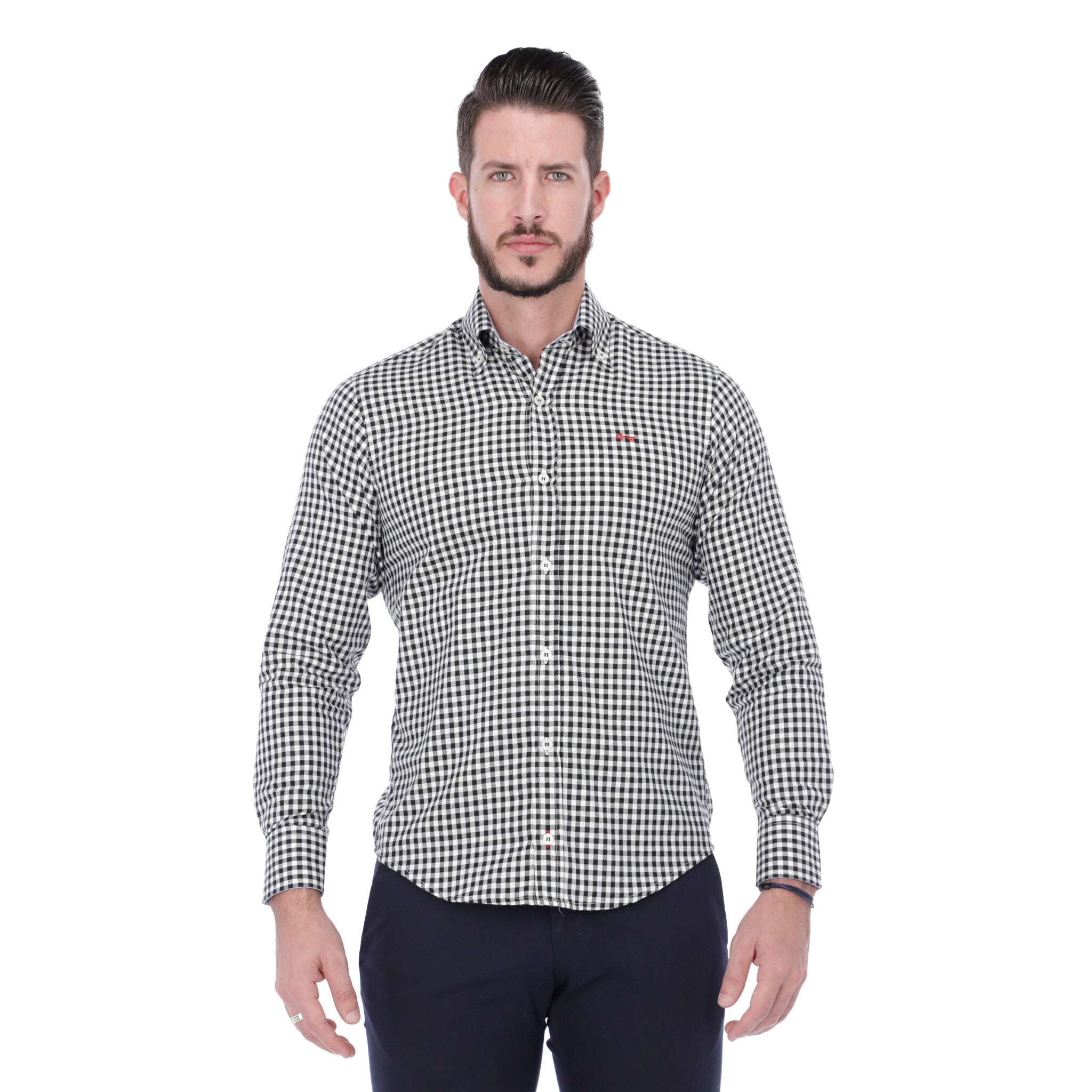 Cuadro Negro con Oxford Azul Cielo