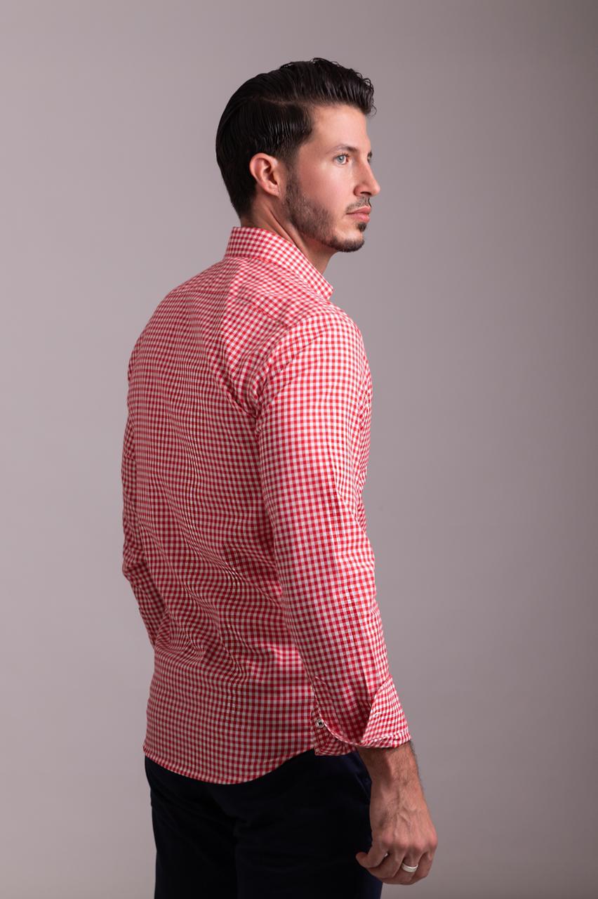Camisa Cuadro Pequeño Rojo