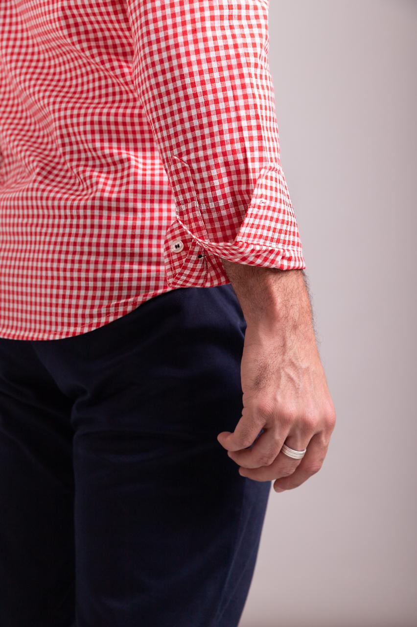 Camisa Cuadro Pequeño Rojo