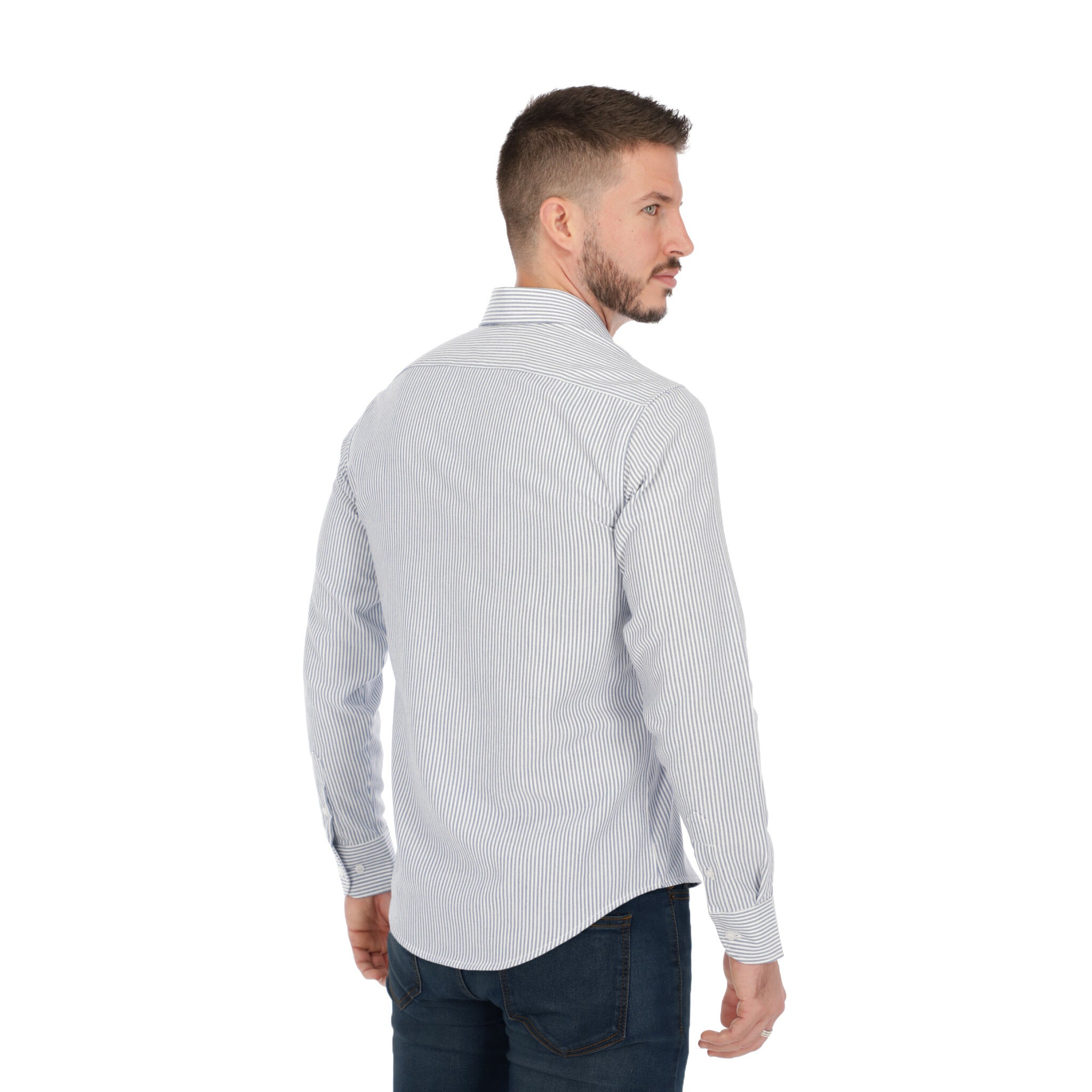 Rayas Azul Cielo Tejido Oxford