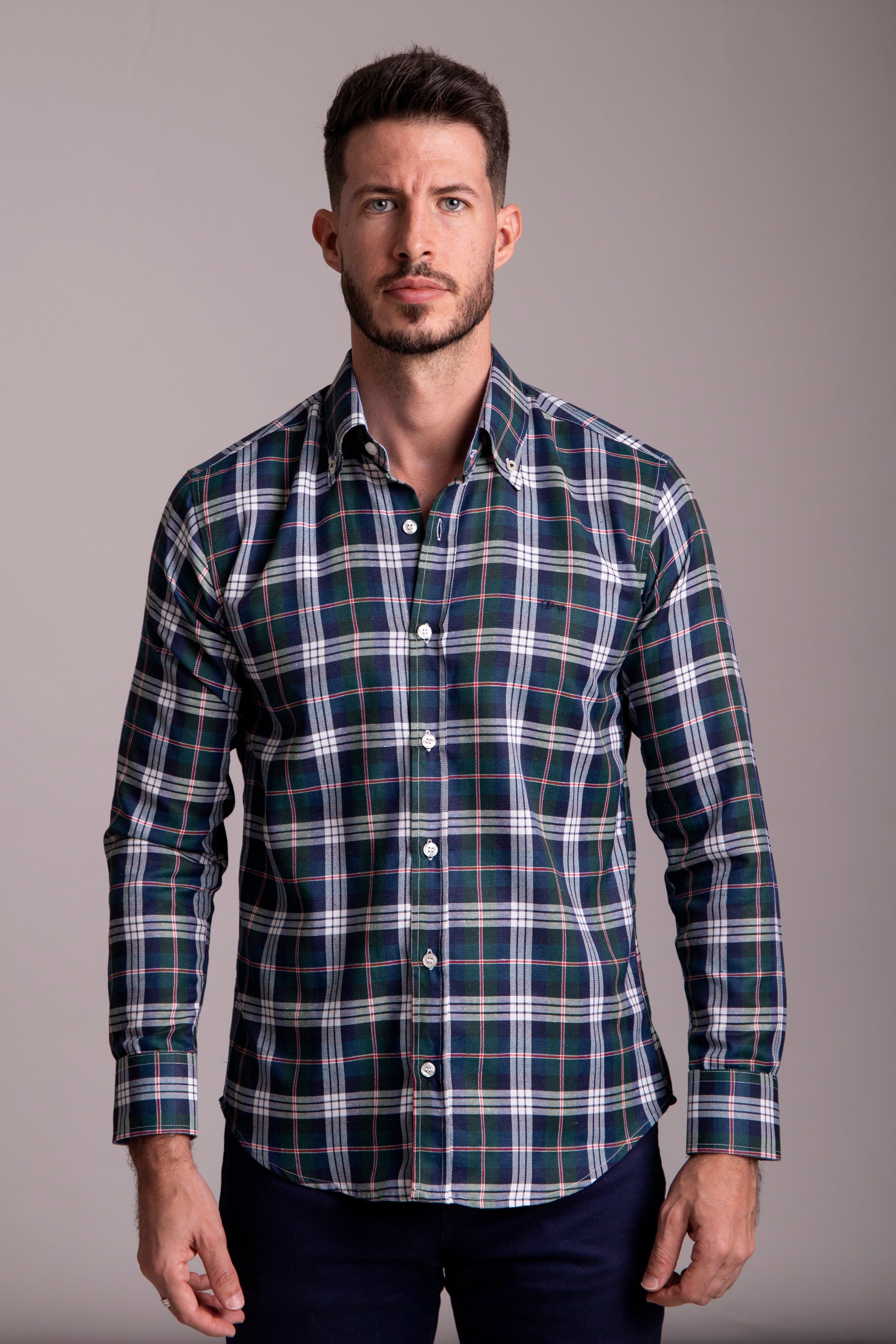 Camisa Cuadro Verde Escocés