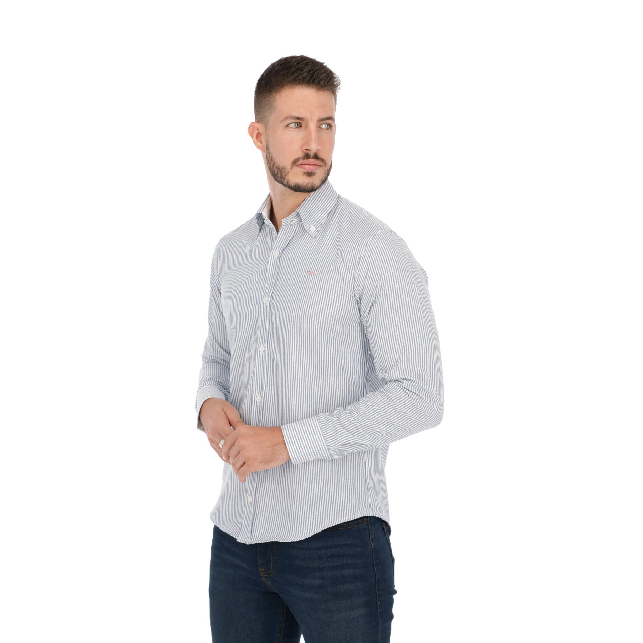 Rayas Azul Cielo Tejido Oxford