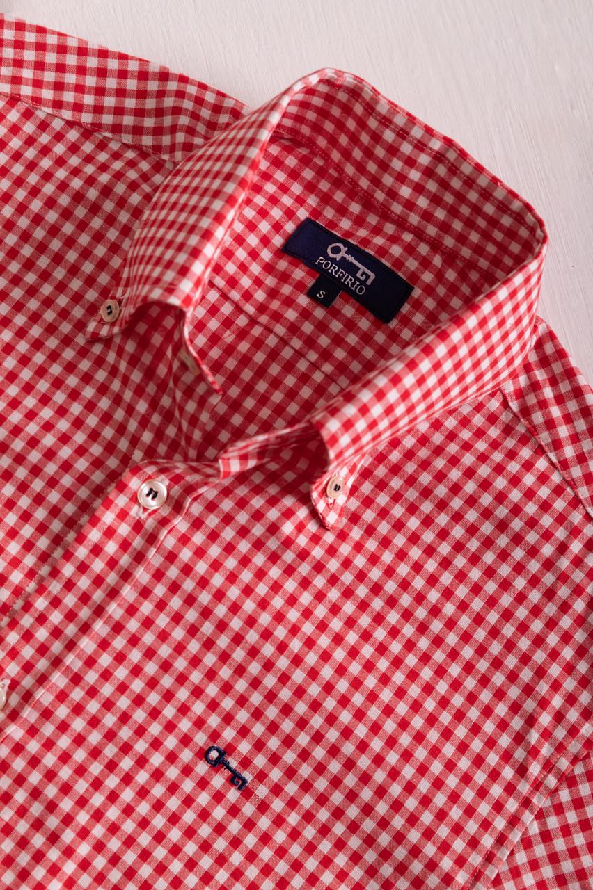 Camisa Cuadro Pequeño Rojo