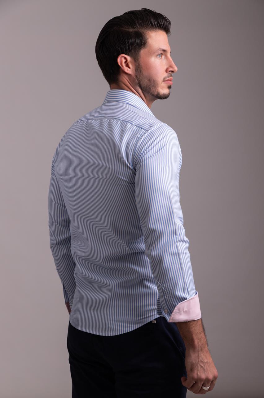 Camisa Rayas Cielo
