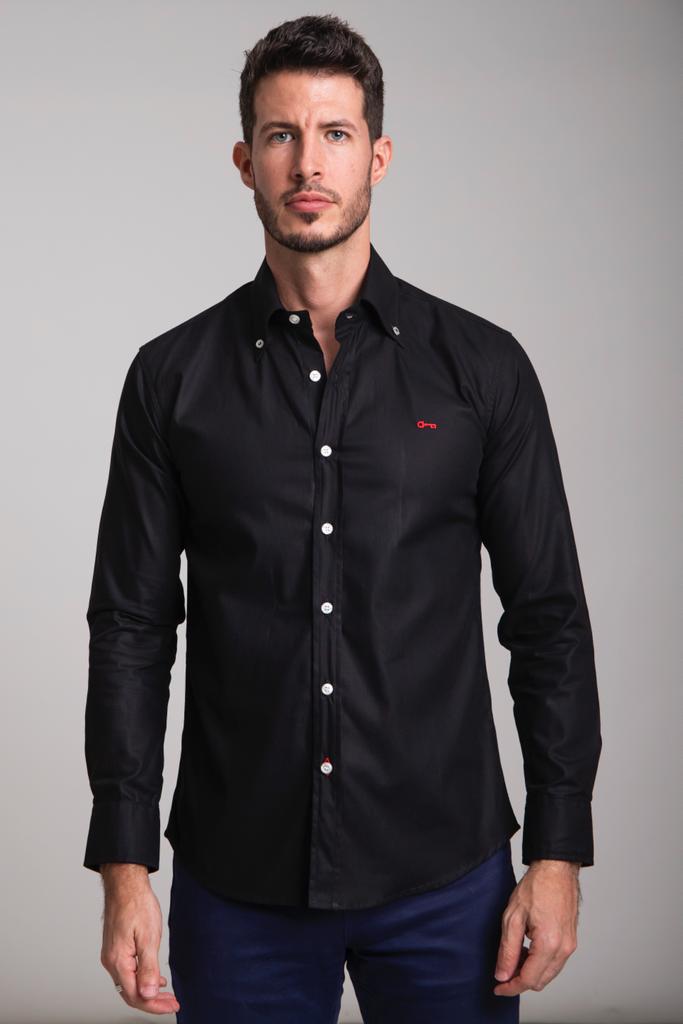 Camisa Negra Popelin