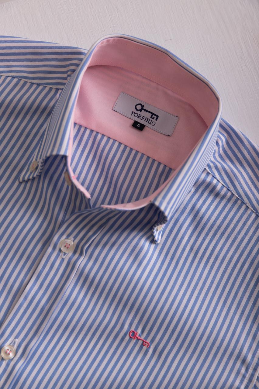 Camisa Rayas Cielo